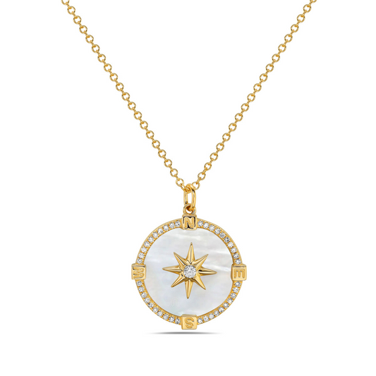 Yellow 14k Gold Compass Pendant