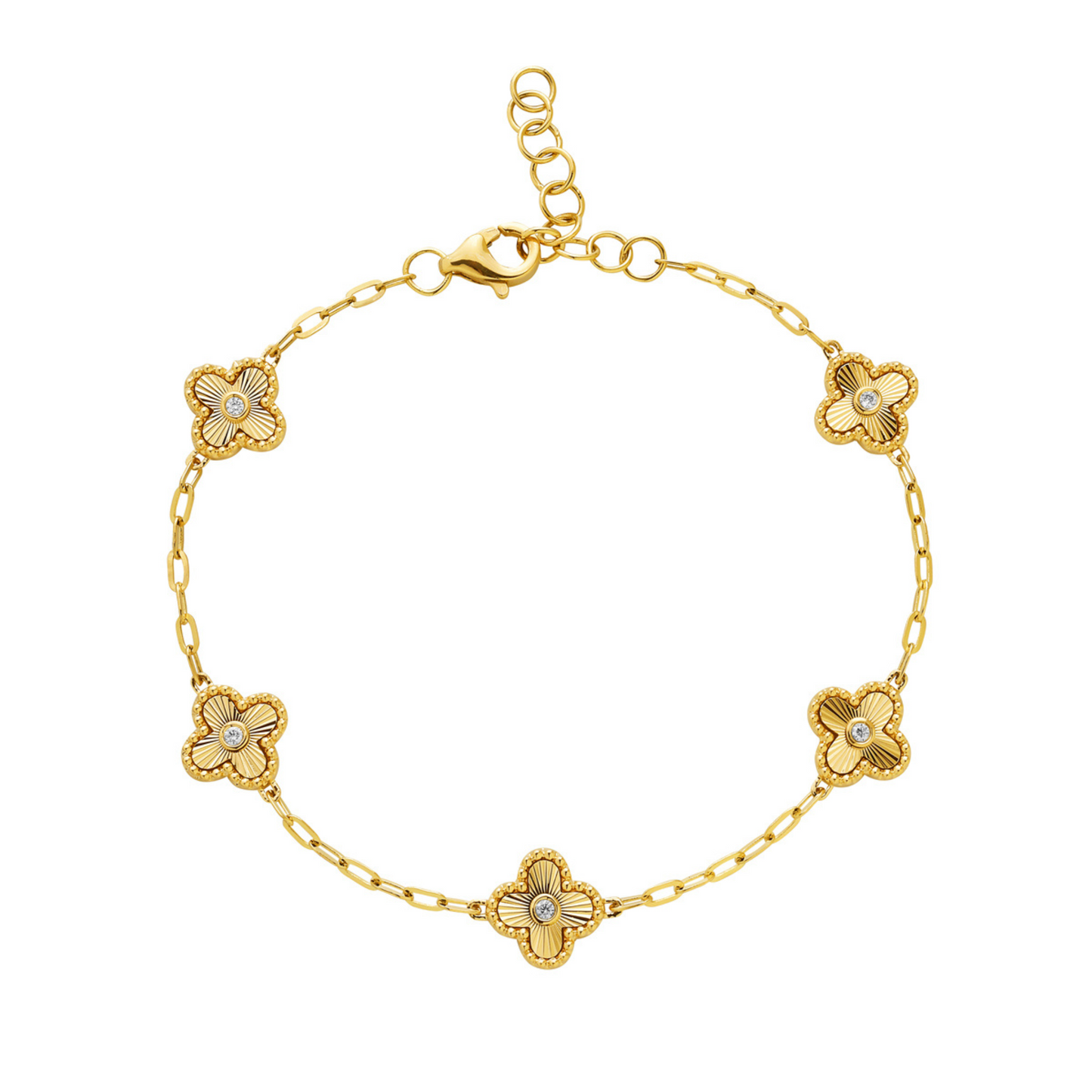 Yellow 14k Gold Quatrefoil Bracelet