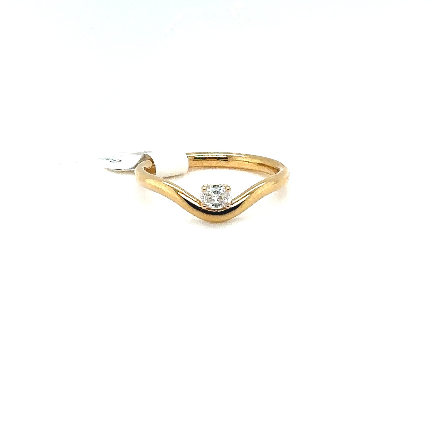 18 Karat Yellow Gold Diamond Wave Ring