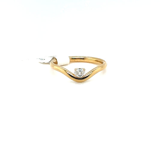 18 Karat Yellow Gold Diamond Wave Ring