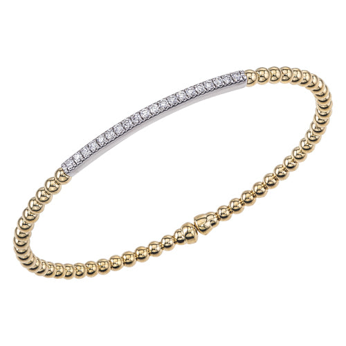 14 Karat Yellow Gold Diamond Bar Bracelet
