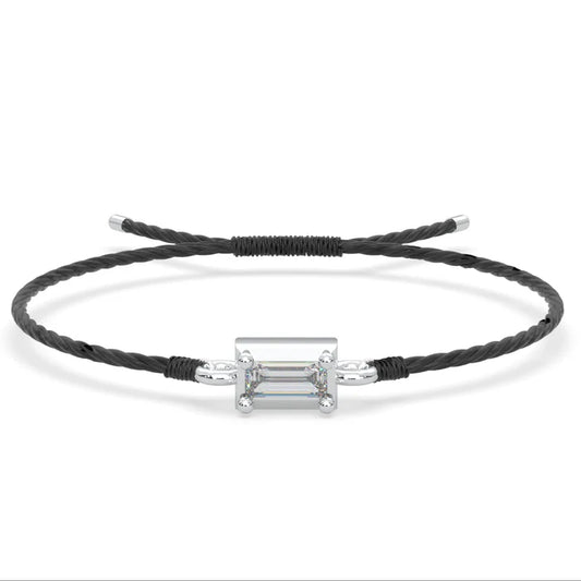 White Modern Electrum Silk Cord Bracelet