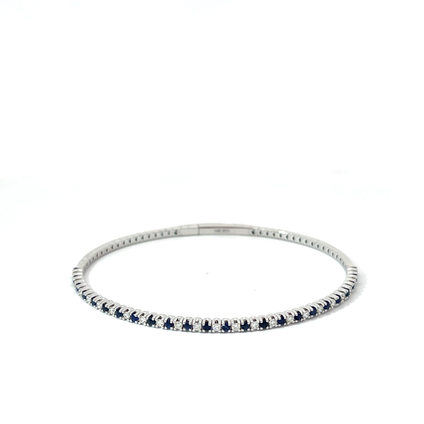 14 Karat Diamond and Sapphire Soft Line Bracelet