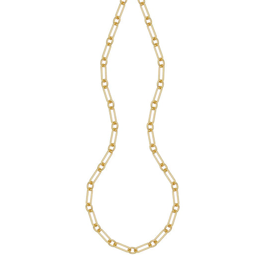 Sterling Silver Gold Plated 24" Paperclip Link Chain