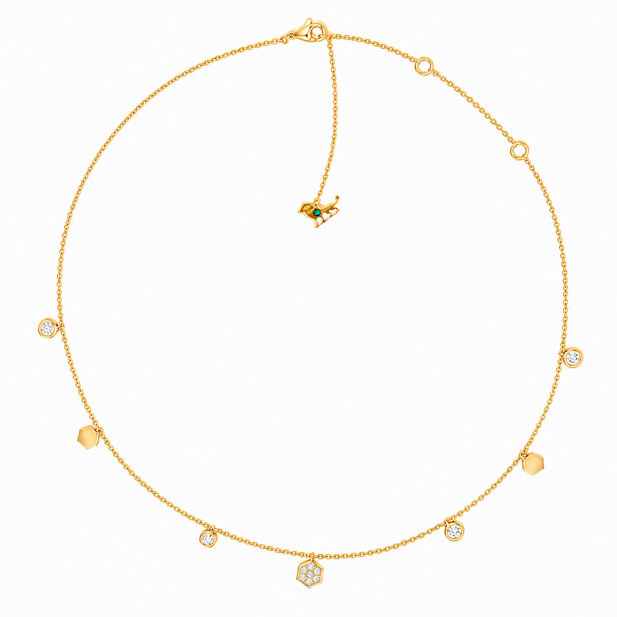 18K Big Diamond Station Necklace