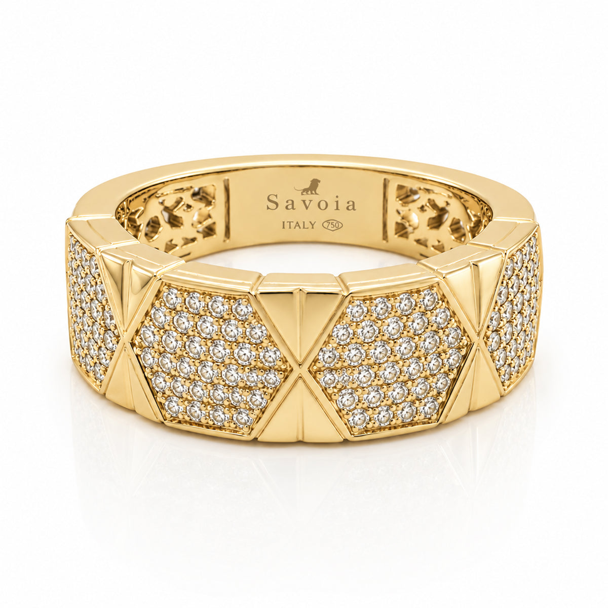 18K Pave Set Diamond Wide Fashion Ring