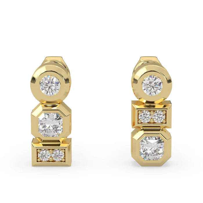 Yellow Modern Electrum Drop Earrings