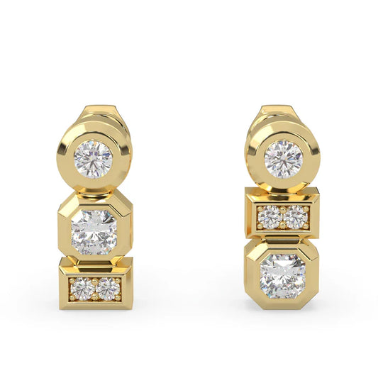 Yellow Modern Electrum Drop Earrings