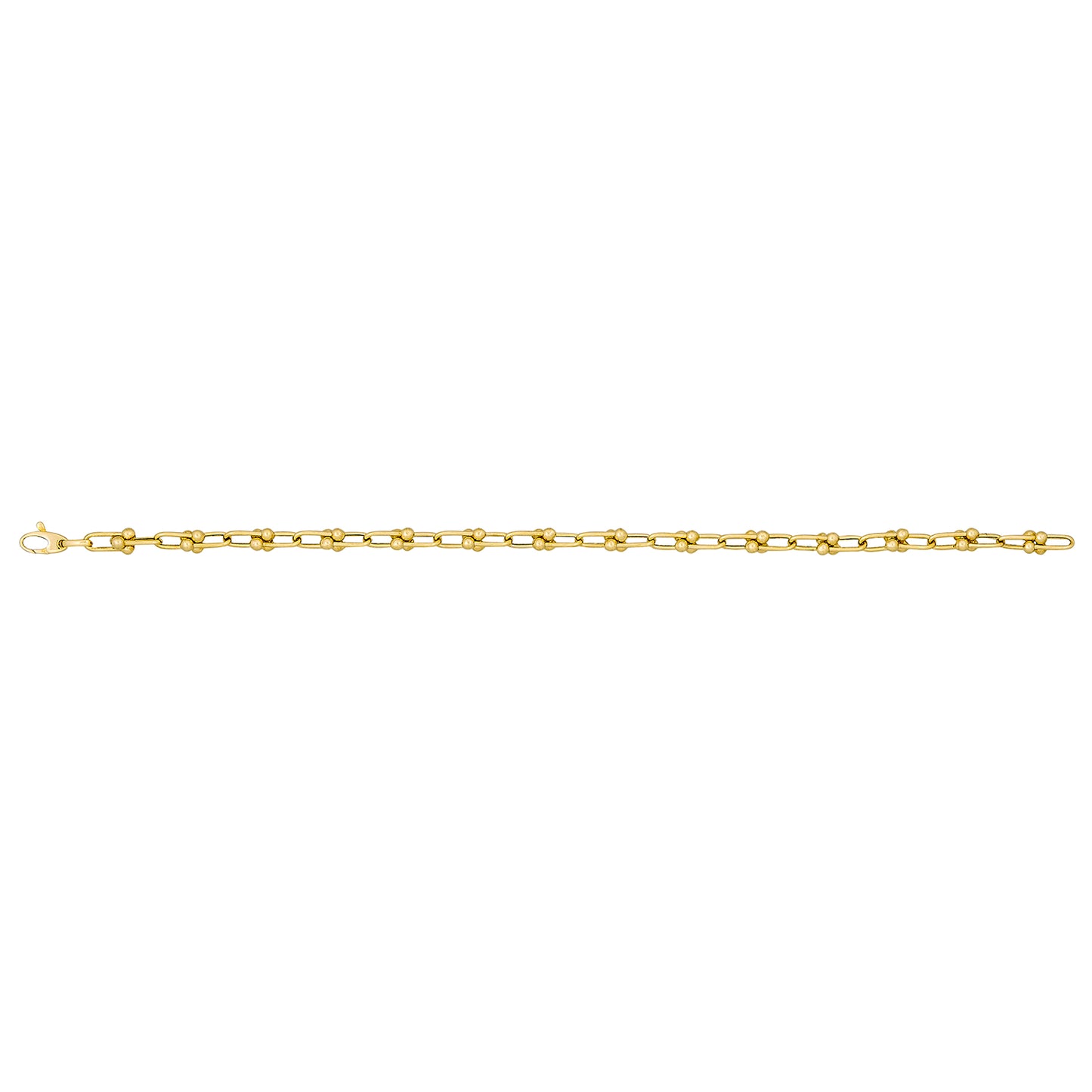 14 Karat Yellow Gold Designer U-Link Bracelet