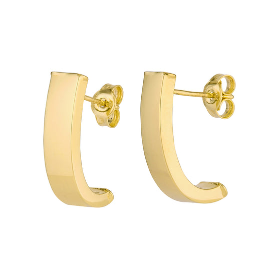 14 Karat Yellow Gold Chunky J-Bar Earrings