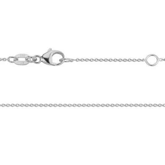 White 14 Karat Cable Link Chain Length 16"-18" 0.9MM