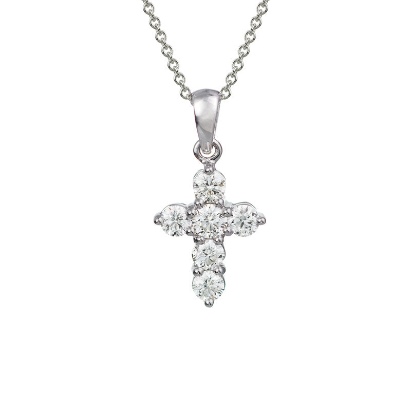 14K Diamond Cross Pendant