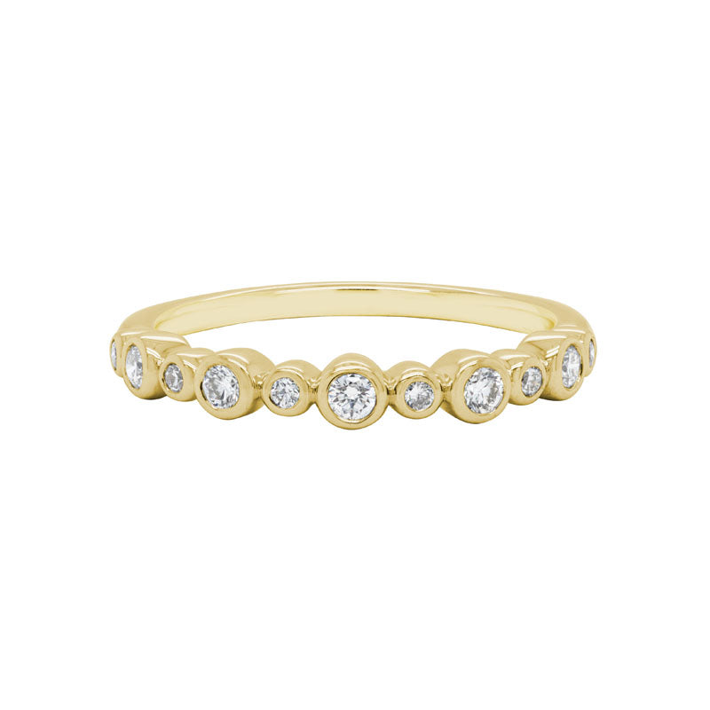 14K Diamond Bezel Ring