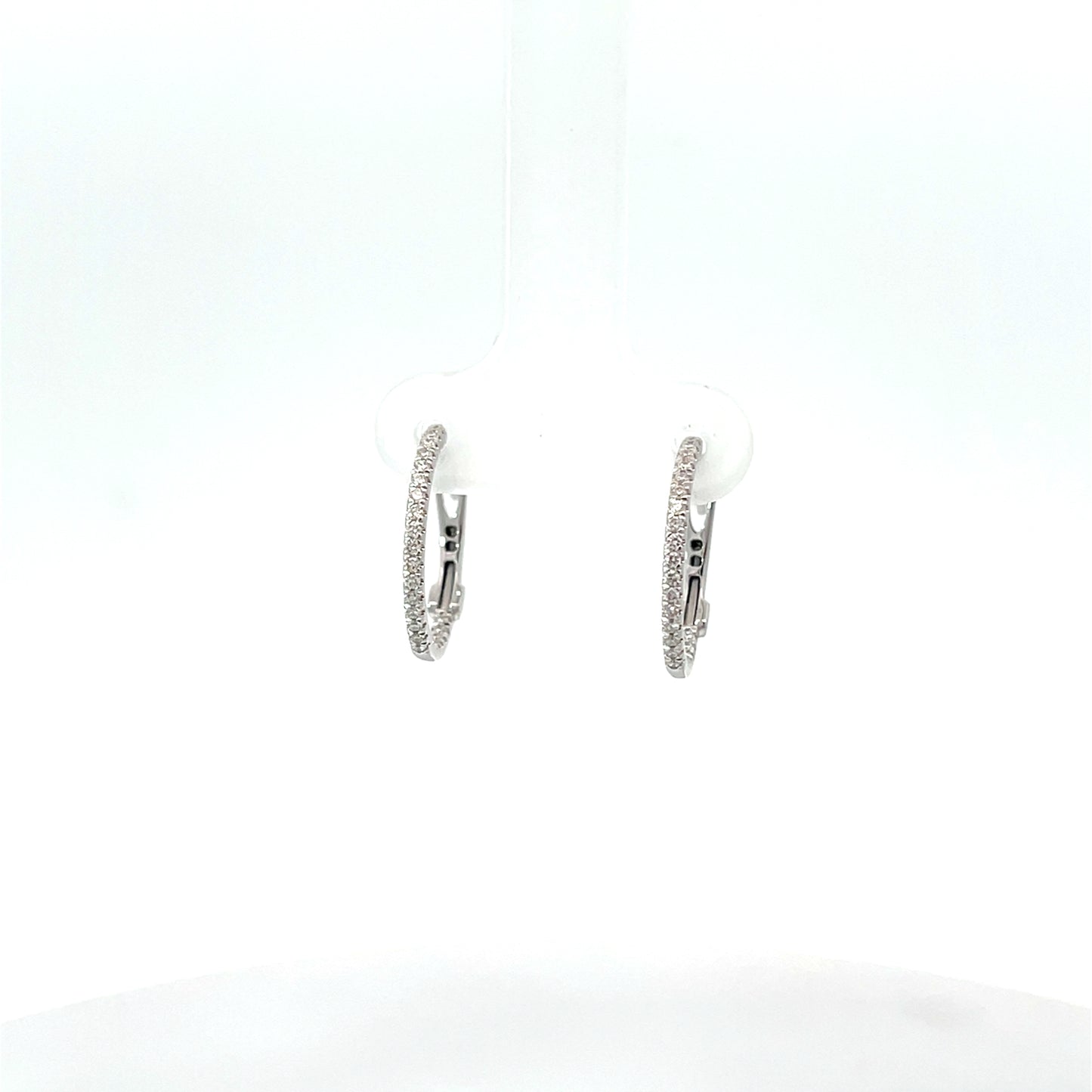 14 Karat Inside Out Diamond Hoops Earrings