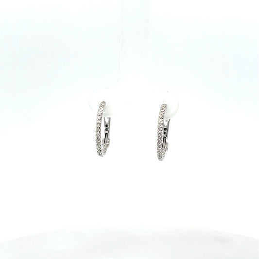 14 Karat Inside Out Diamond Hoops Earrings
