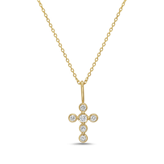 14K Diamond Cross Pendant