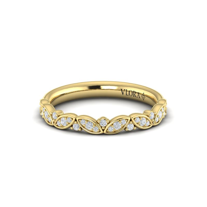 14 Karat Yellow Gold Diamond Stack Ring