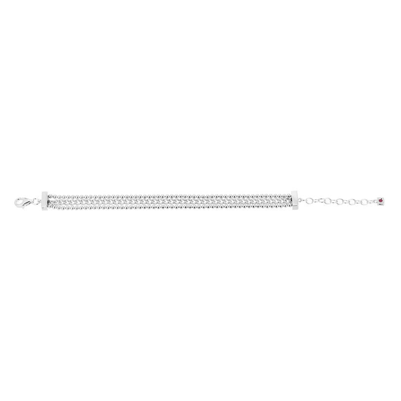 Sterling Silver Beaded Curb Link Bracelet