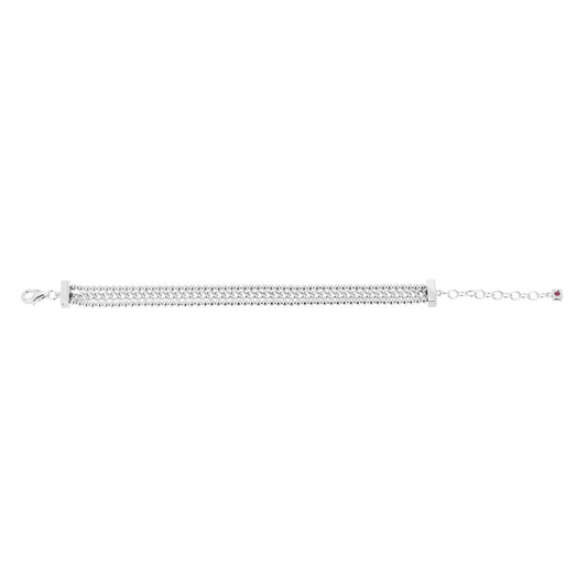 Sterling Silver Beaded Curb Link Bracelet