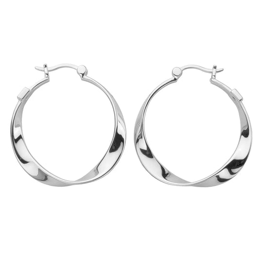 Sterling Silver Twist Hoop Earrings