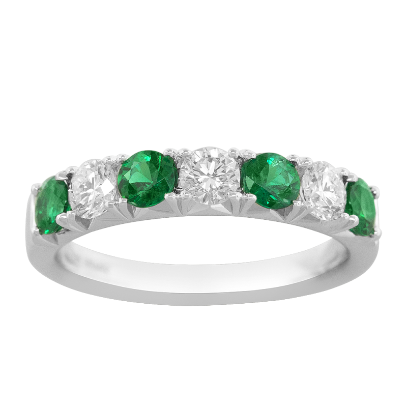 18K Emerald and Diamond Fashion Ring