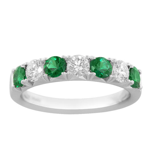 18K Emerald and Diamond Fashion Ring