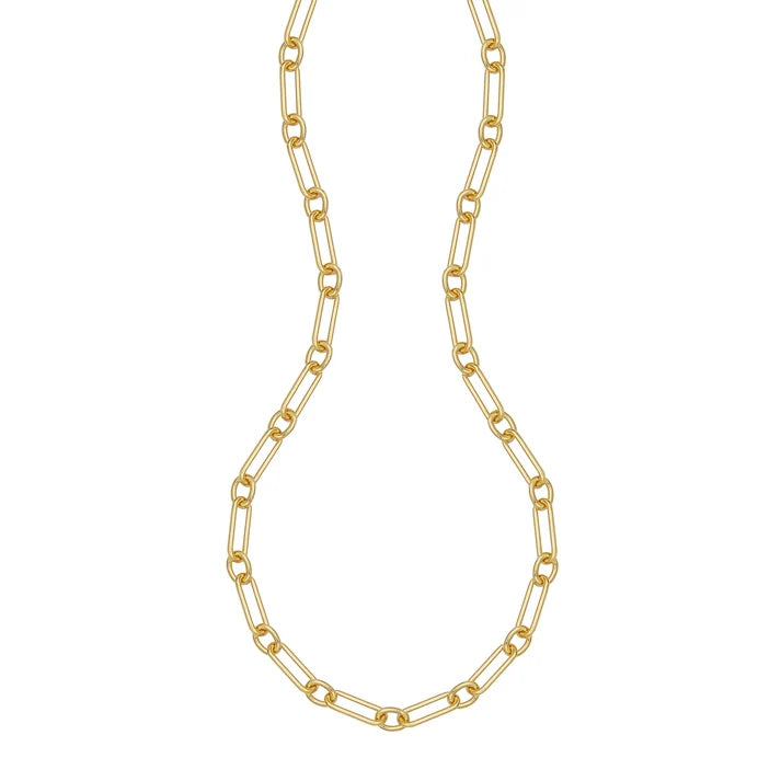Sterling Silver Gold Plated Fancy Link Chain