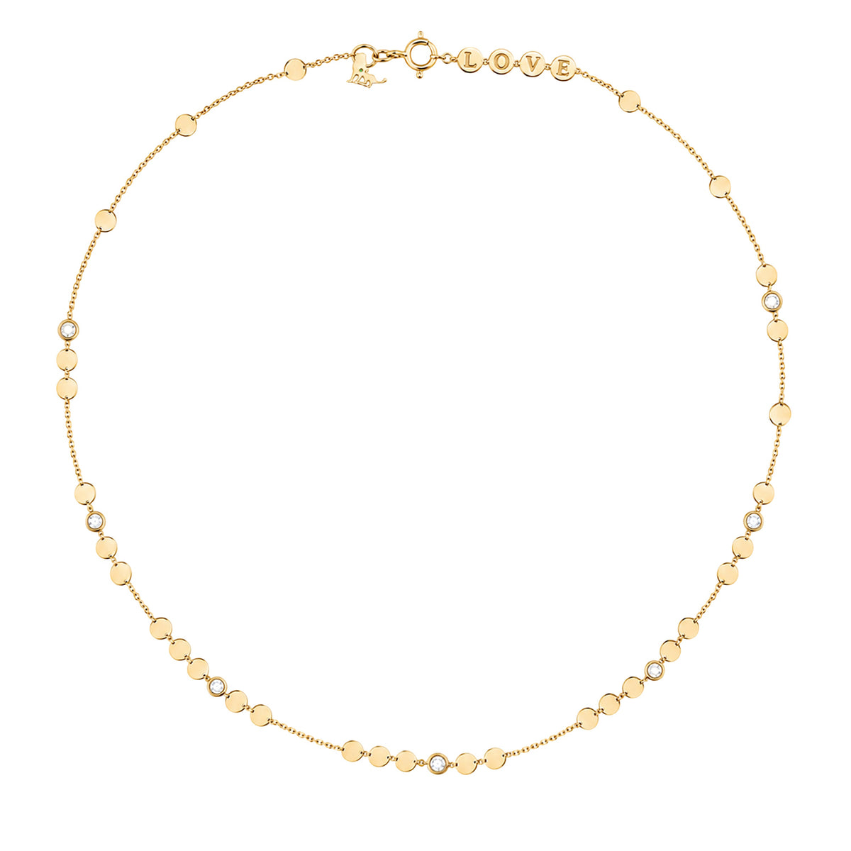 18K Love Small Dot Diamond Necklace