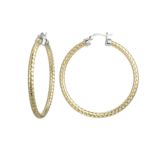 Sterling Silver Gold Plated Hoop Earrings