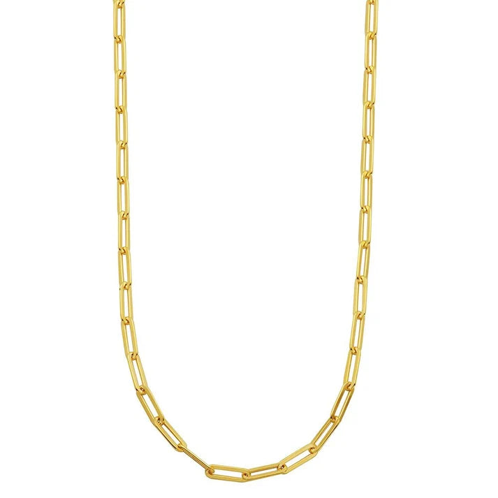 Sterling Silver Gold Plated Paperclip Chain