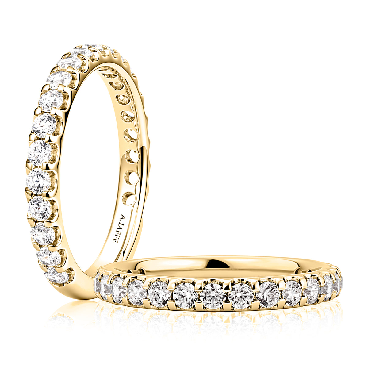 18K Extruded Diamond Wedding Band 0.74ctw