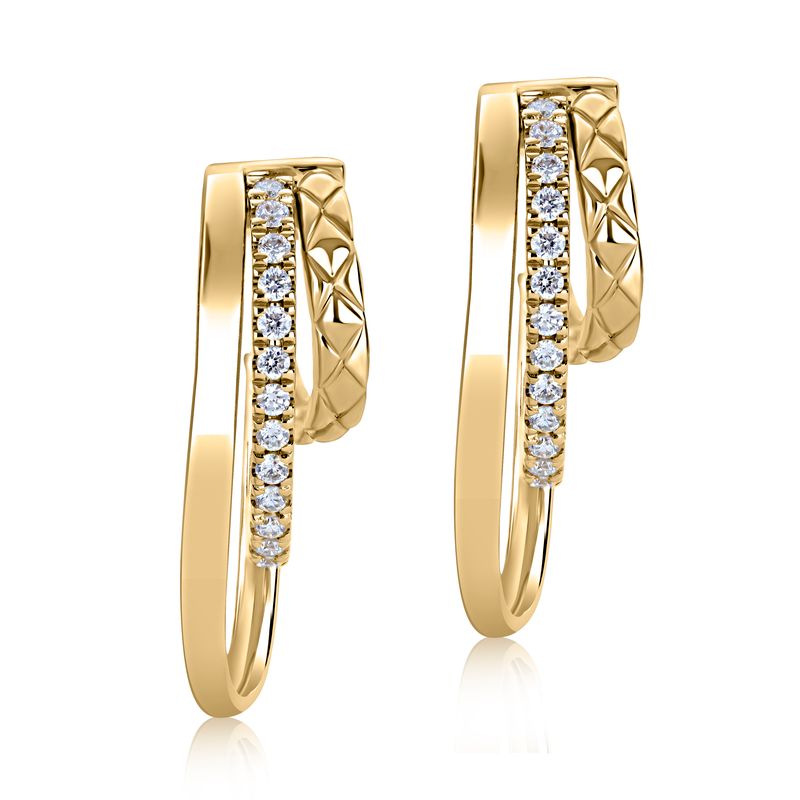 14 Karat Yellow Gold J-Hoop Earrings
