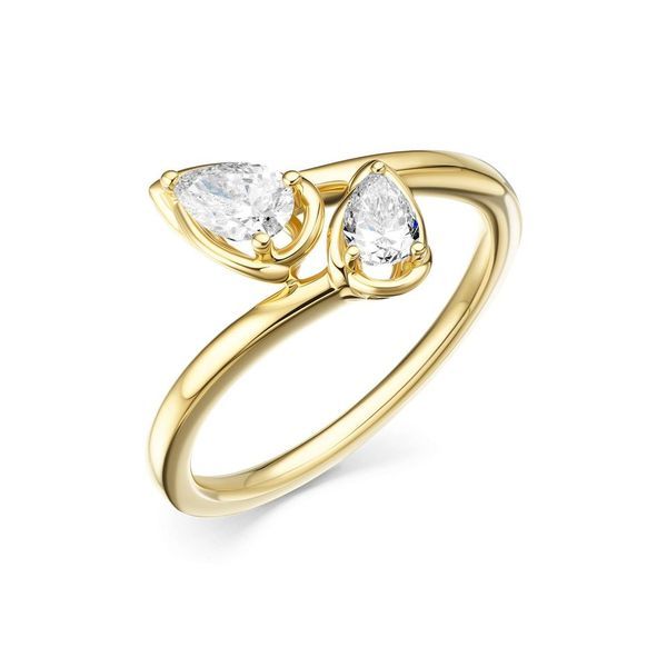 18 Karat Yellow Gold Diamond Bypass Fashion Ring
