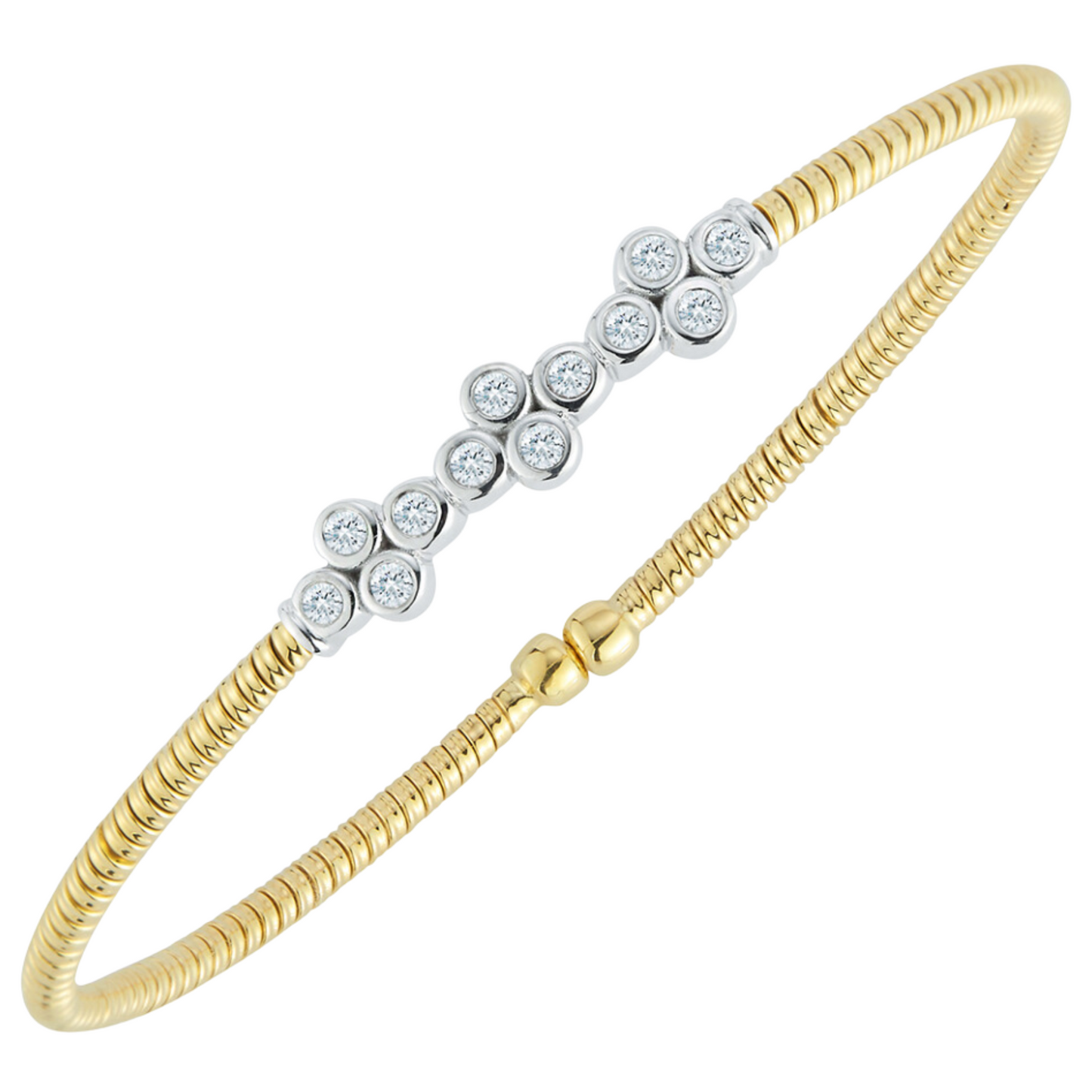 DA Gold Lady's Yellow 18 Karat Bezel Cuff Bracelet
