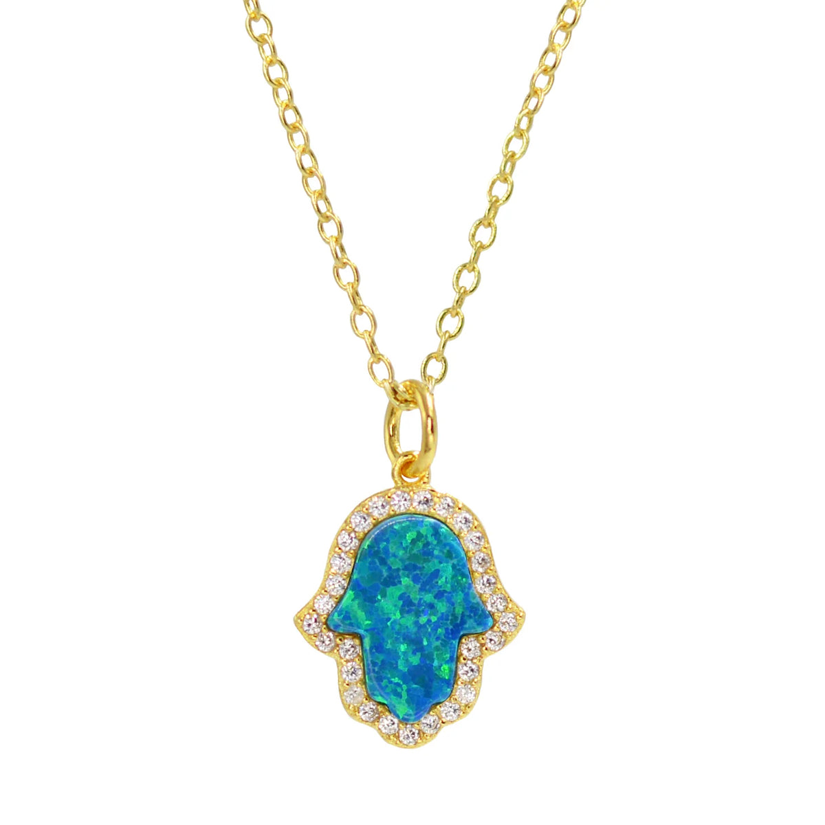 Sterling Silver Gold Plated Hamsa Pendant