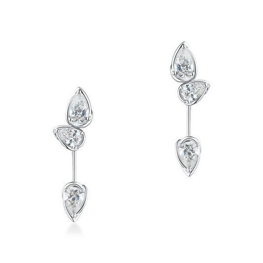 18 Karat White Gold Drop/Jacket Diamond Earrings