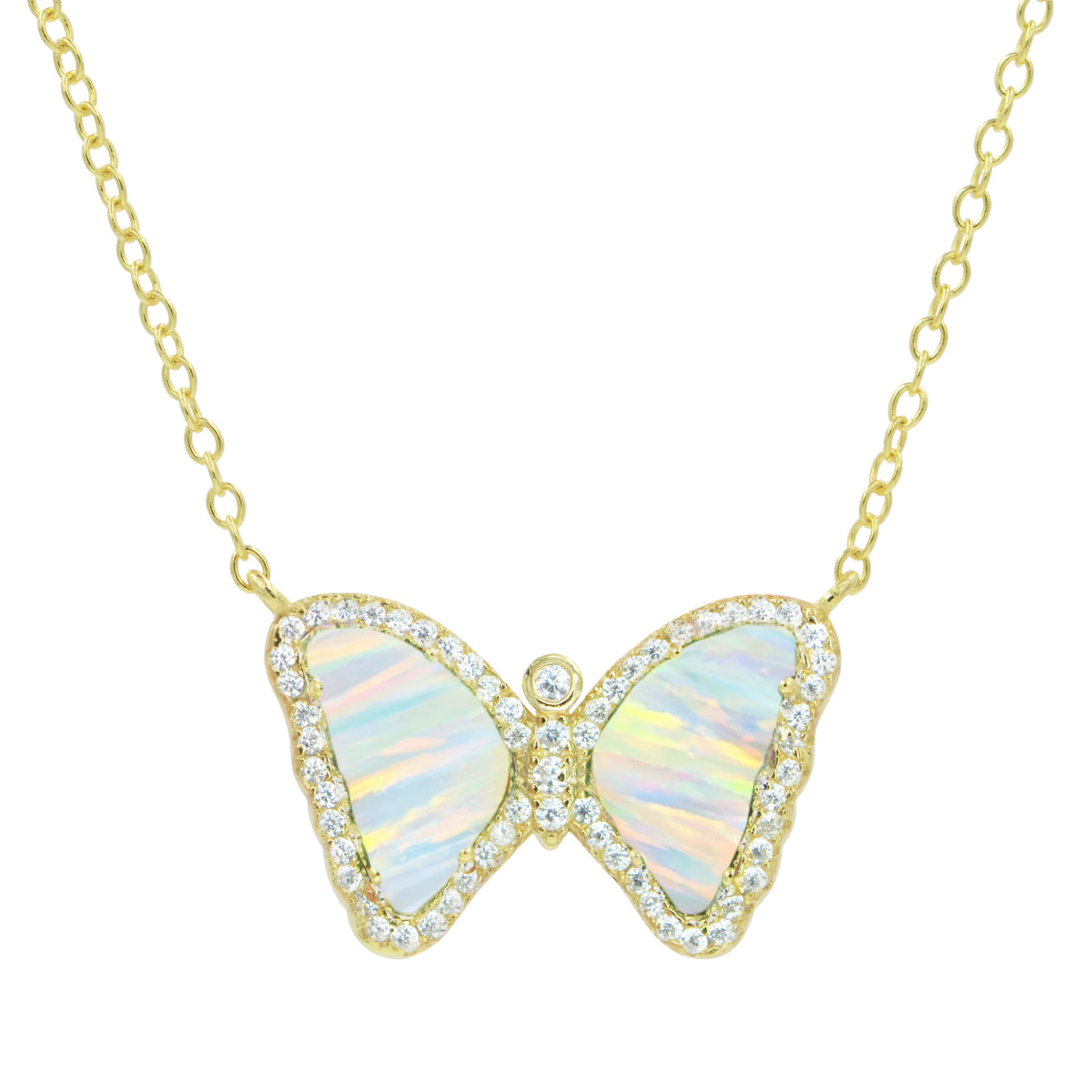 Sterling Silver Gold Plated Butterfly Necklace