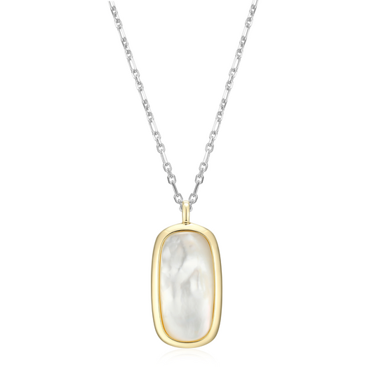 Elle two-tone sterling silver mother of pearl necklace