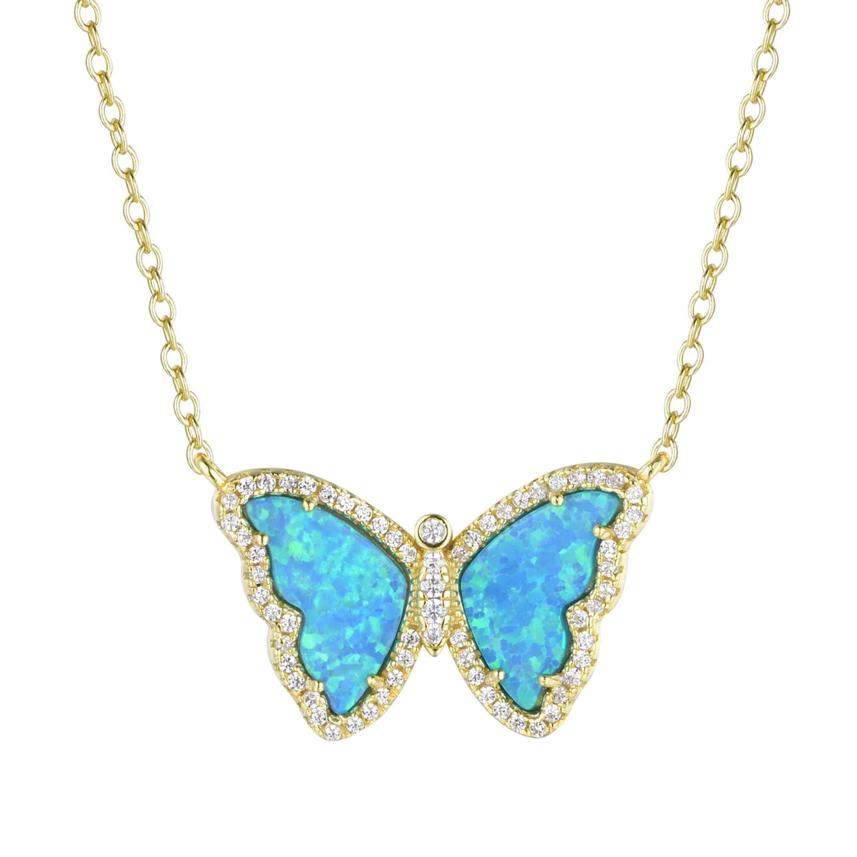 Sterling Silver Gold Plated Butterfly Necklace