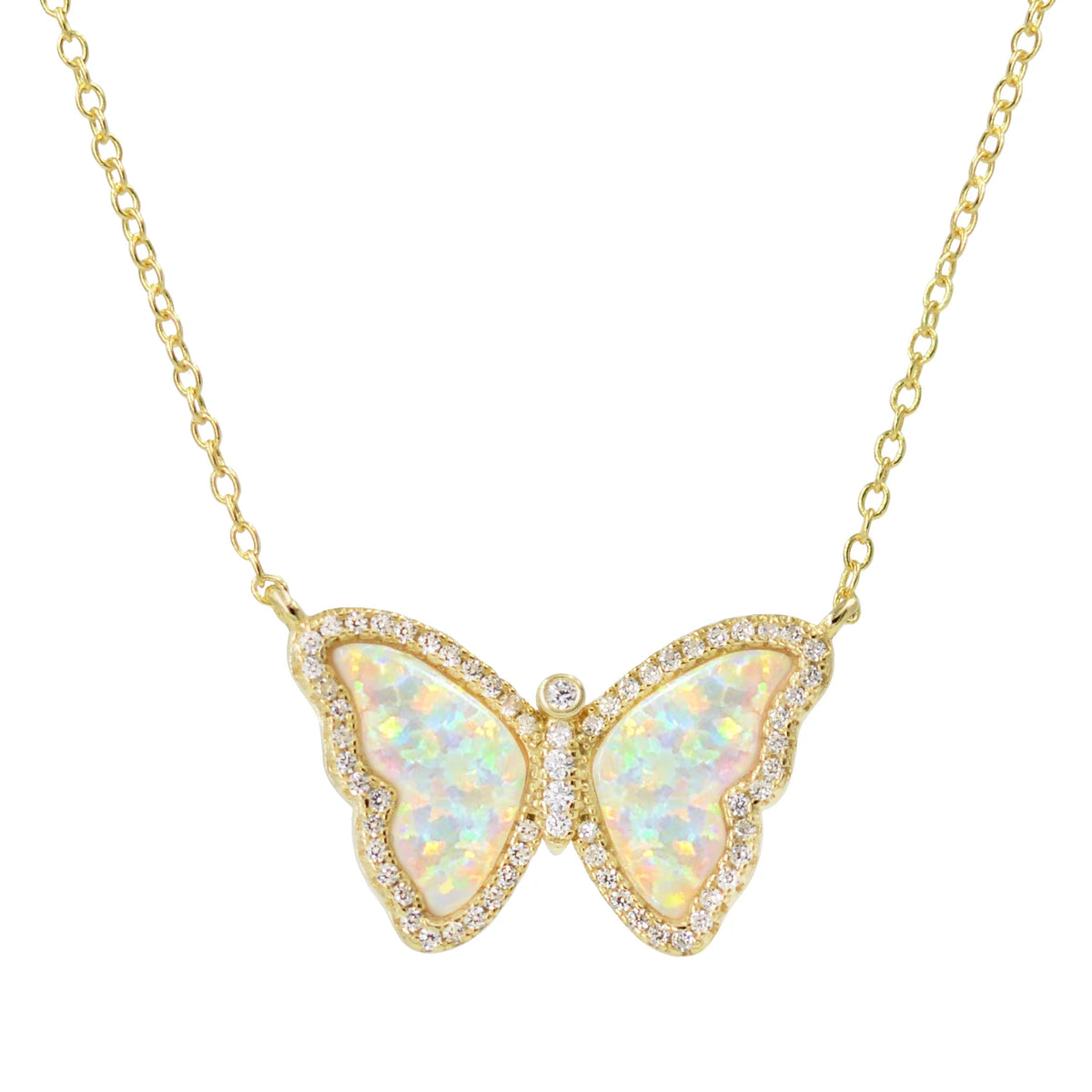 Sterling Silver Gold Plated Butterfly Necklace