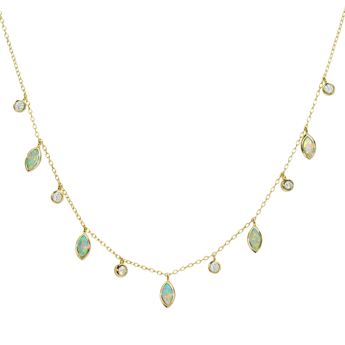 Sterling Silver Gold Plated Drops Necklace