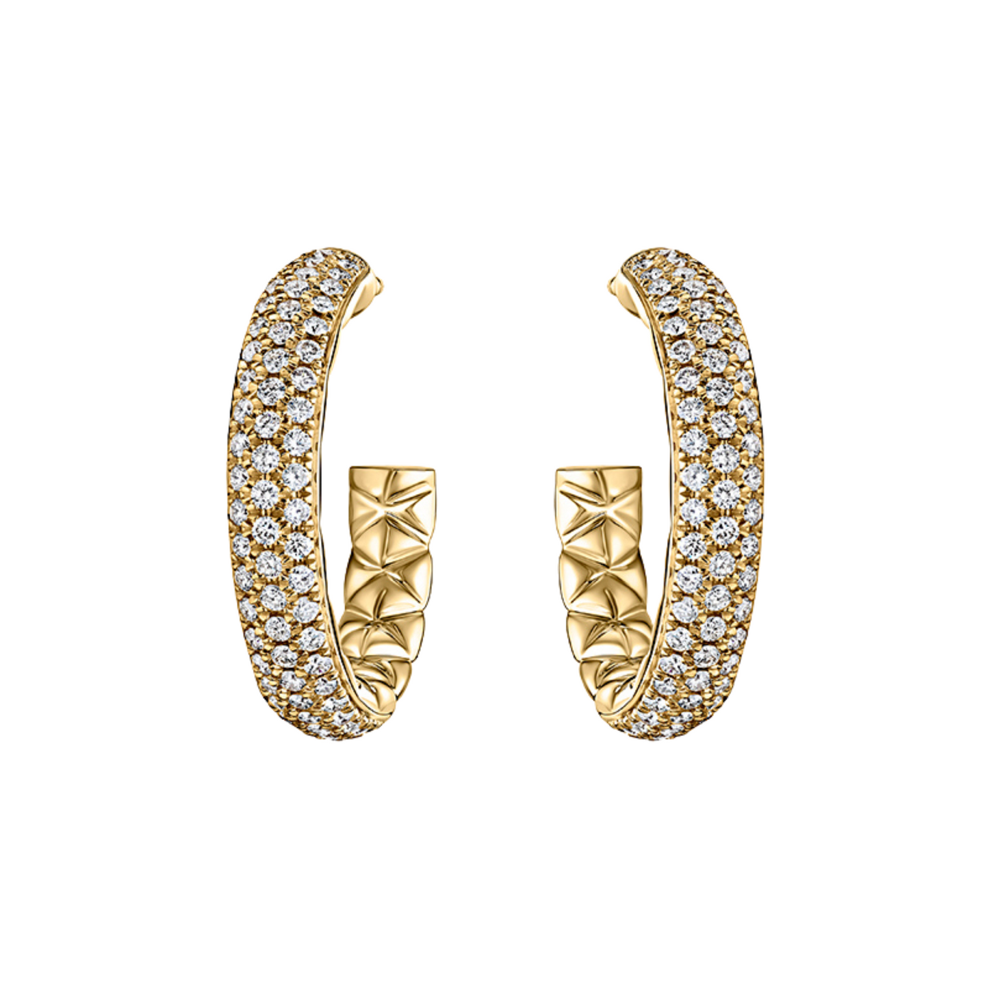 A. Jaffe Pave Diamond Quilted Hoop Earrings