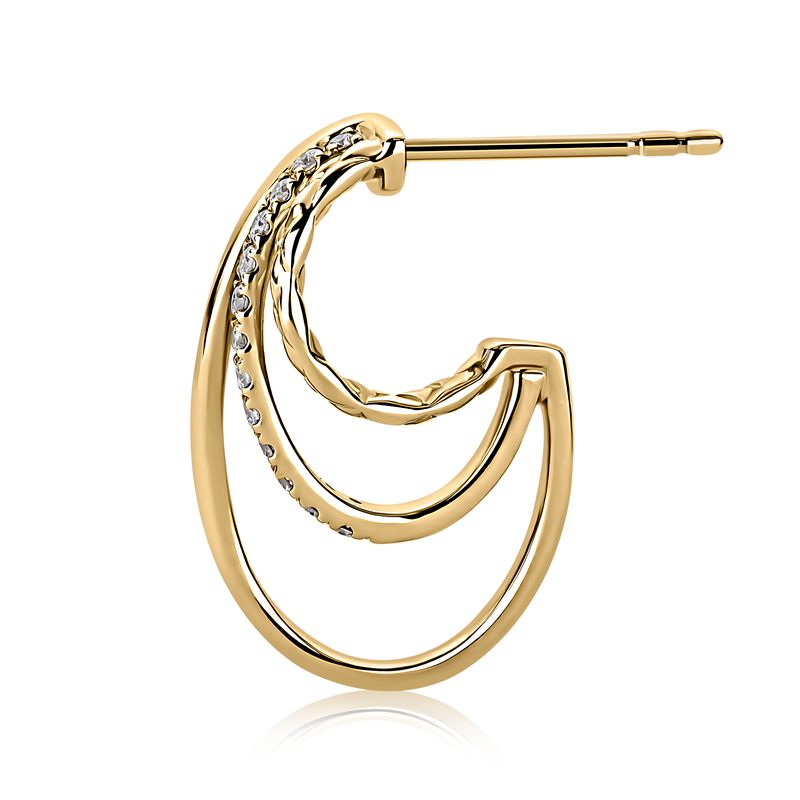 14 Karat Yellow Gold J-Hoop Earrings