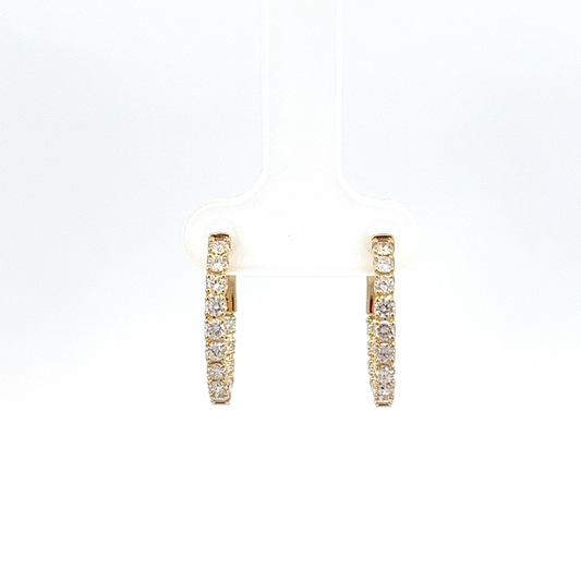 14 Karat Inside-Outside Oval Hoop Earrings