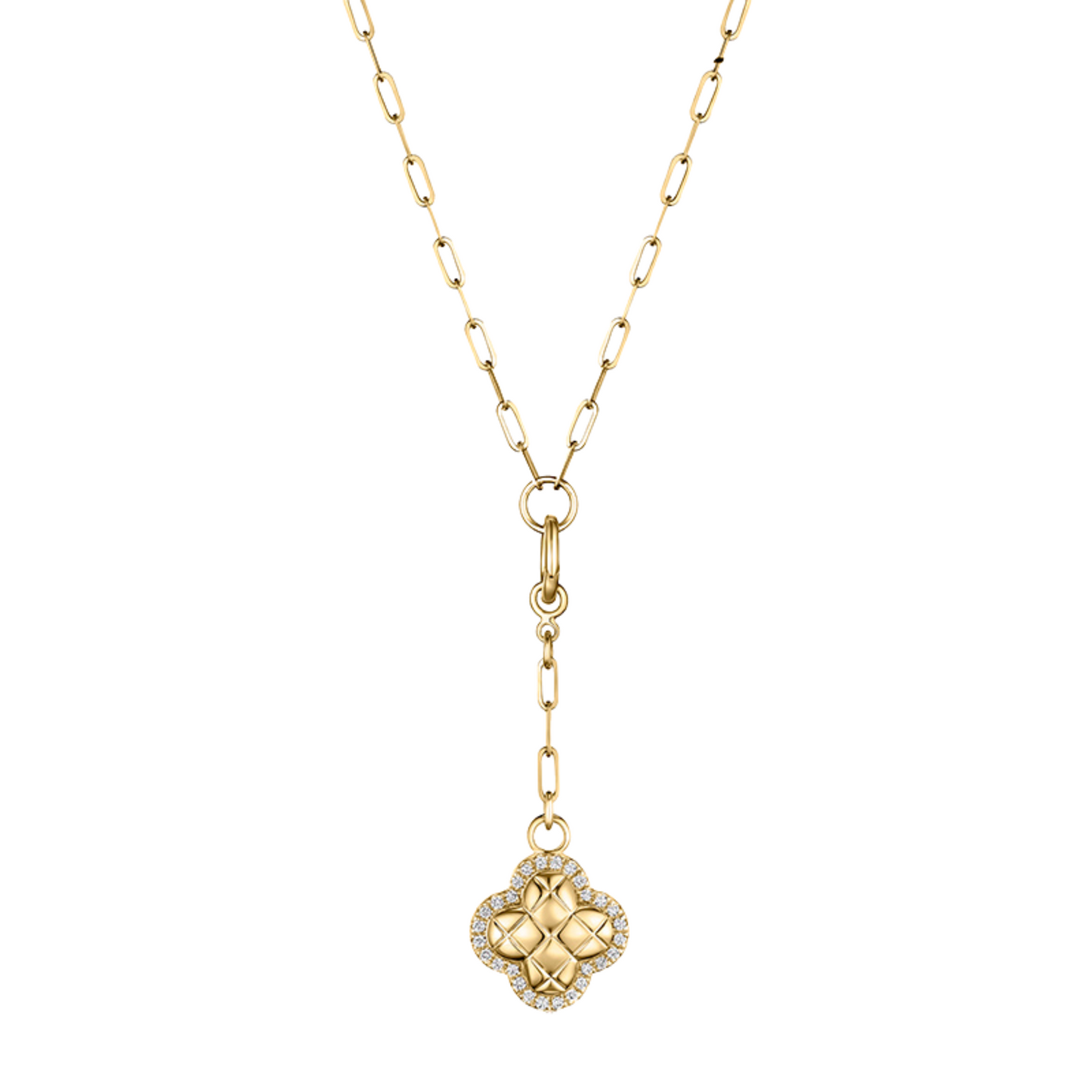 A. Jaffe Quilted Diamond Quatrefoil Y Necklace