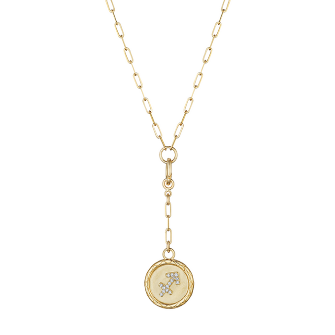 A. Jaffe Diamond Zodiac Taurus Medallion Necklace