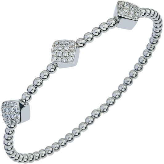 DA Gold Lady's White 18 Karat Cuff Bracelet