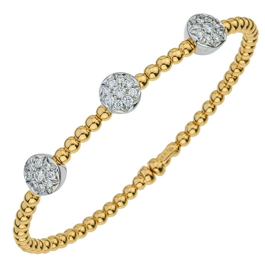 DA Gold Lady's Yellow 18 Karat Open Cuff Bracelet