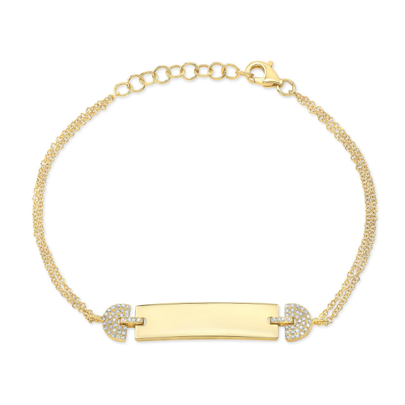 MK Luxury Lady's Yellow 14 Karat Diamond ID Adjustable Bracelet