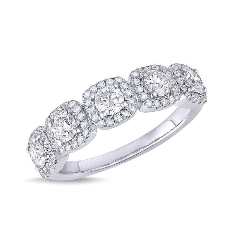 MK Luxury Lady's White Polished 18 Karat Halo Forevermark Diamond Anniversary Ring